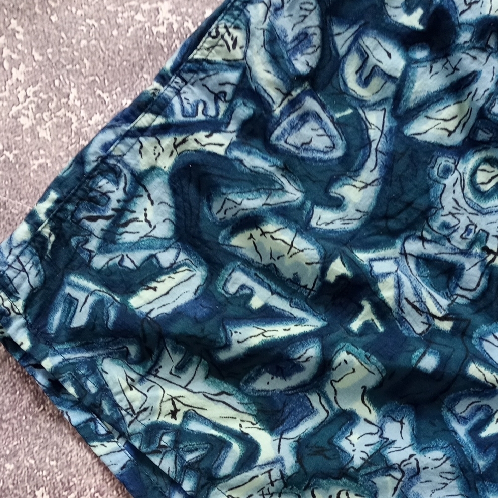 Vintage Speedo Blue Patterned Swim Shorts FUNKY PATTERN 90s - Picture 6 of 8
